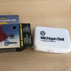 NEW Michigan Bell Travel Stationary Kit Mini Set Scissors Glue Stapler Tape